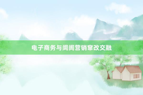 电子商务与阛阓营销窜改交融